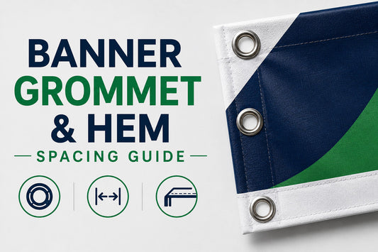 Banner grommet and hem spacing guide
