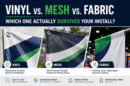 Vinyl vs. mesh vs. fabric banners: which one actually survives your install