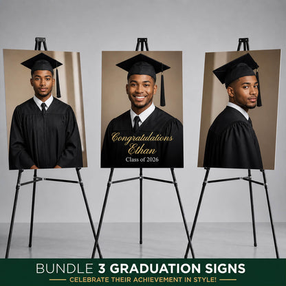 Graduation Foam Board Bundle (Set of 3) – Custom Photo Boards & Welcome Sign for Grad Party Decor