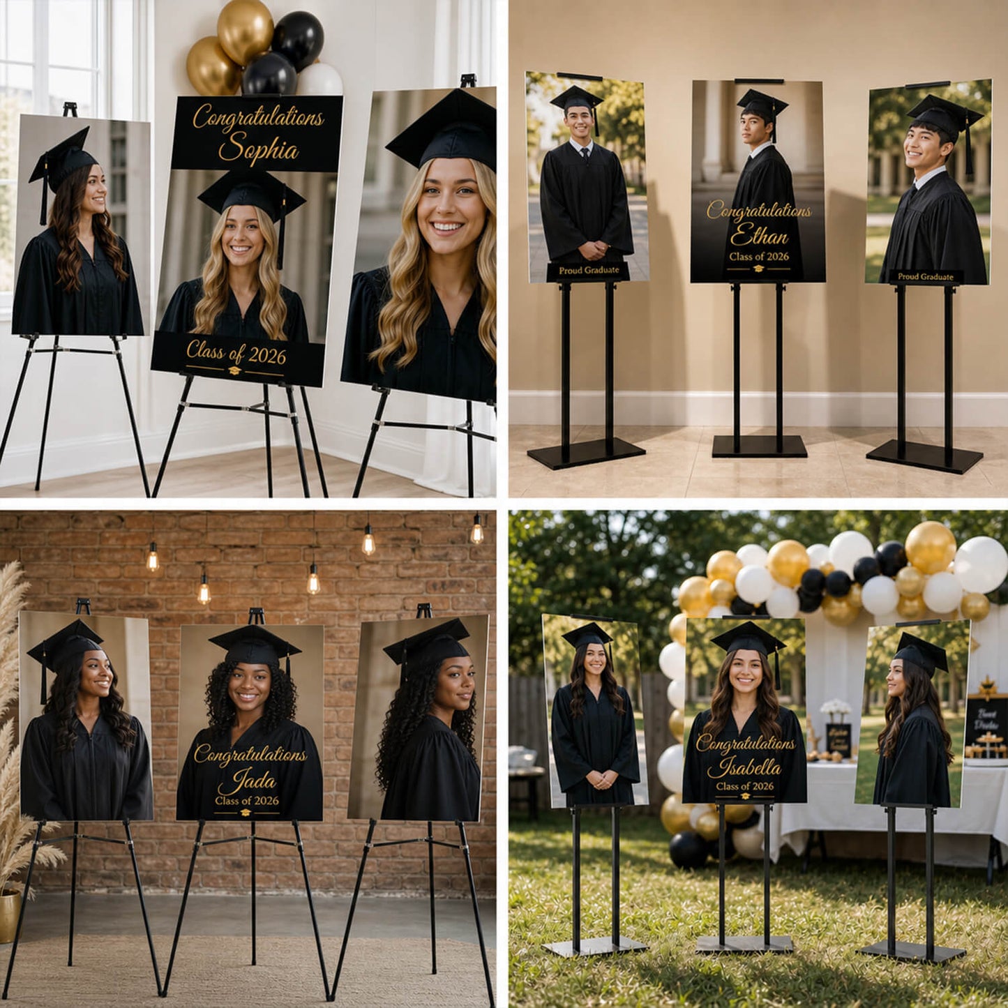 Graduation Foam Board Bundle (Set of 3) – Custom Photo Boards & Welcome Sign for Grad Party Decor