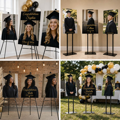 Graduation Foam Board Bundle (Set of 3) – Custom Photo Boards & Welcome Sign for Grad Party Decor