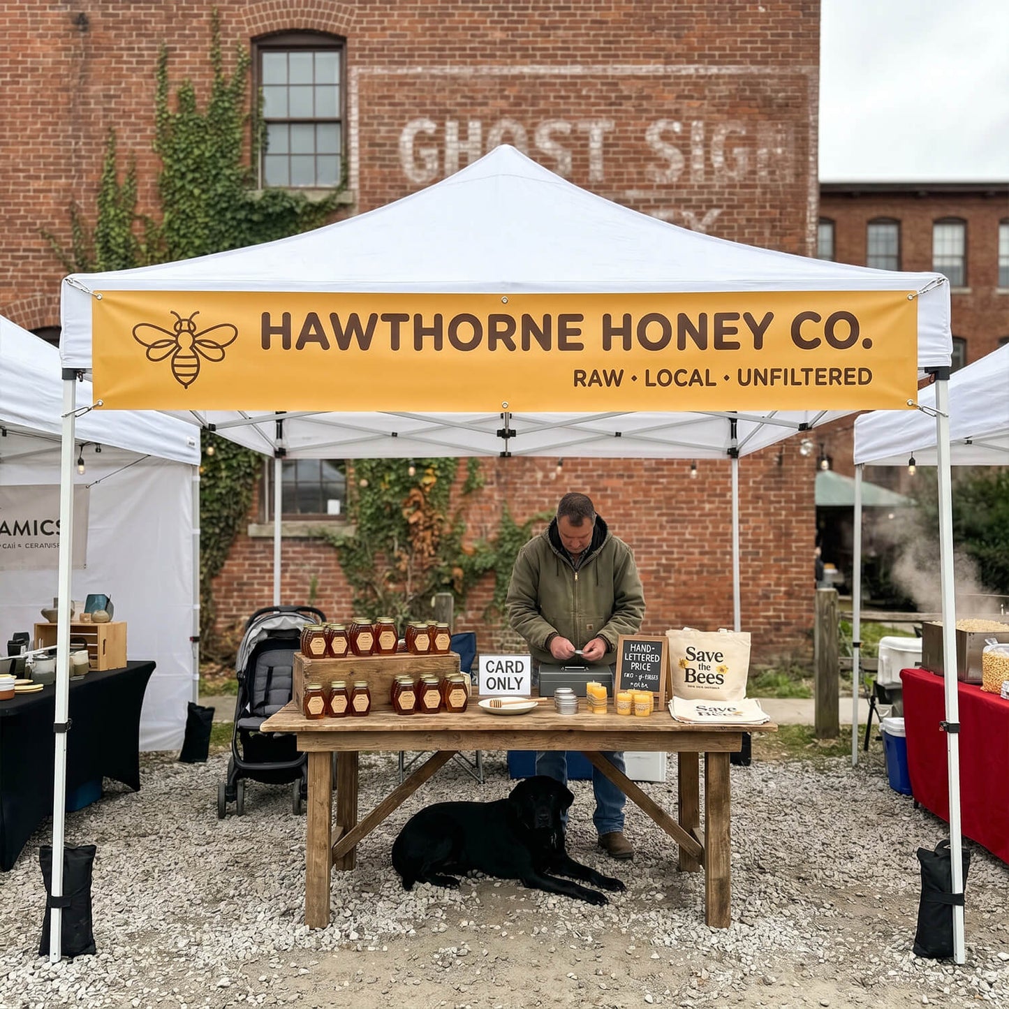 Custom Tent Banner | Vinyl Canopy Banner with Grommets | Event, Vendor & Business Sign
