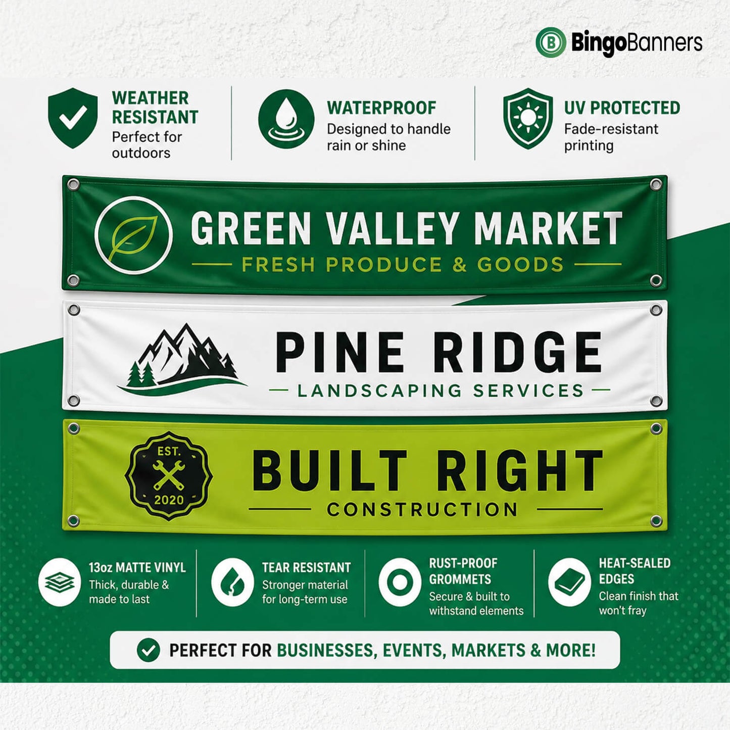 Custom Tent Banner | Vinyl Canopy Banner with Grommets | Event, Vendor & Business Sign
