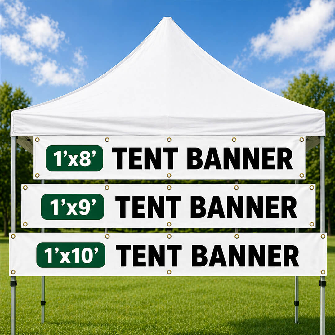 Custom Tent Banner | Vinyl Canopy Banner with Grommets | Event, Vendor & Business Sign