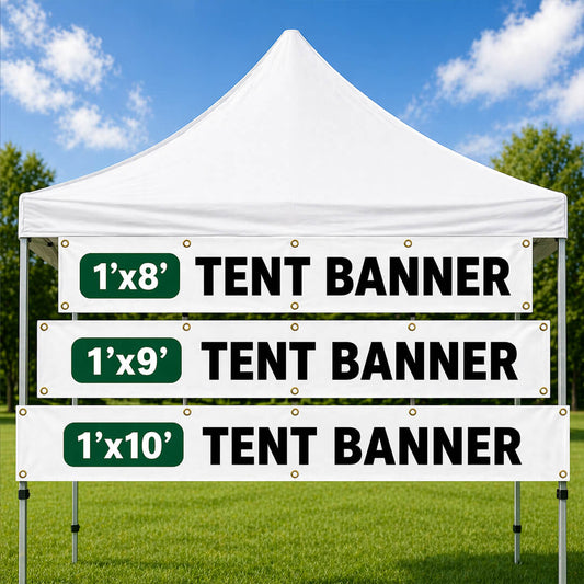 Custom Tent Banner | Vinyl Canopy Banner with Grommets | Event, Vendor & Business Sign