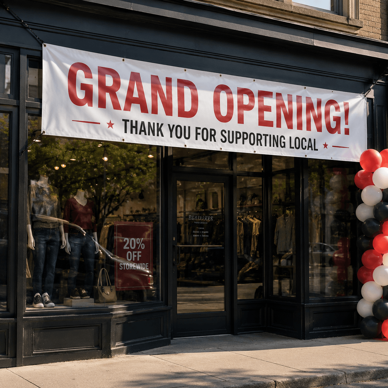 Business storefront custom vinyl banner