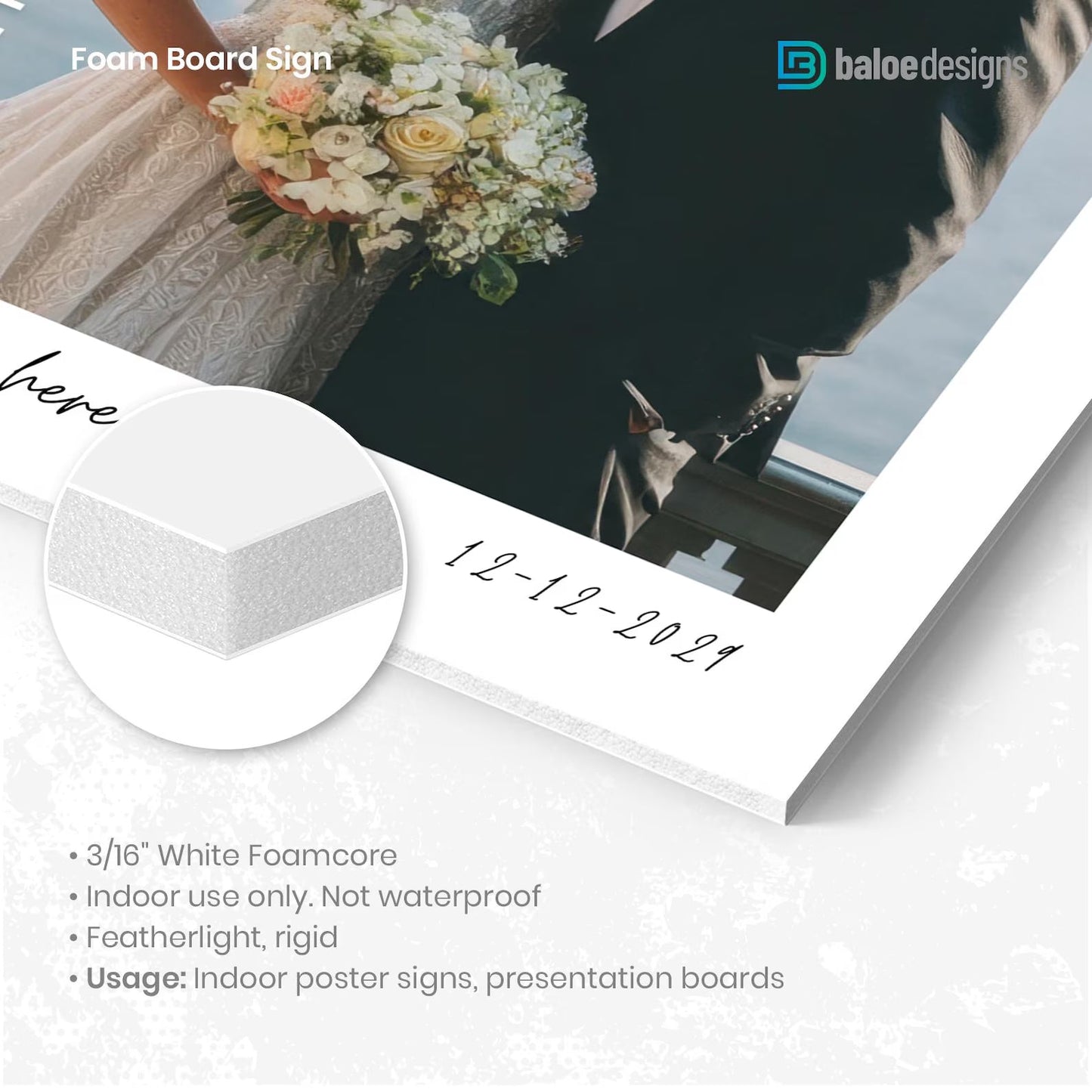 Personalized Wedding Welcome Sign Foam Board | Custom Photo Sign | Engagement Party, Rehearsal Dinner & Wedding Decor