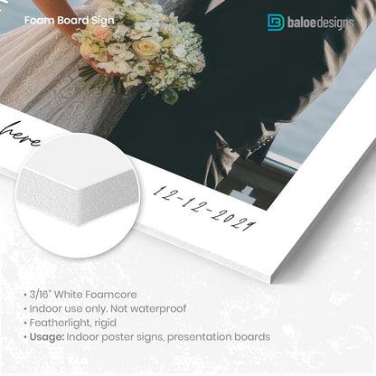 Personalized Wedding Welcome Sign Foam Board | Custom Photo Sign | Engagement Party, Rehearsal Dinner & Wedding Decor