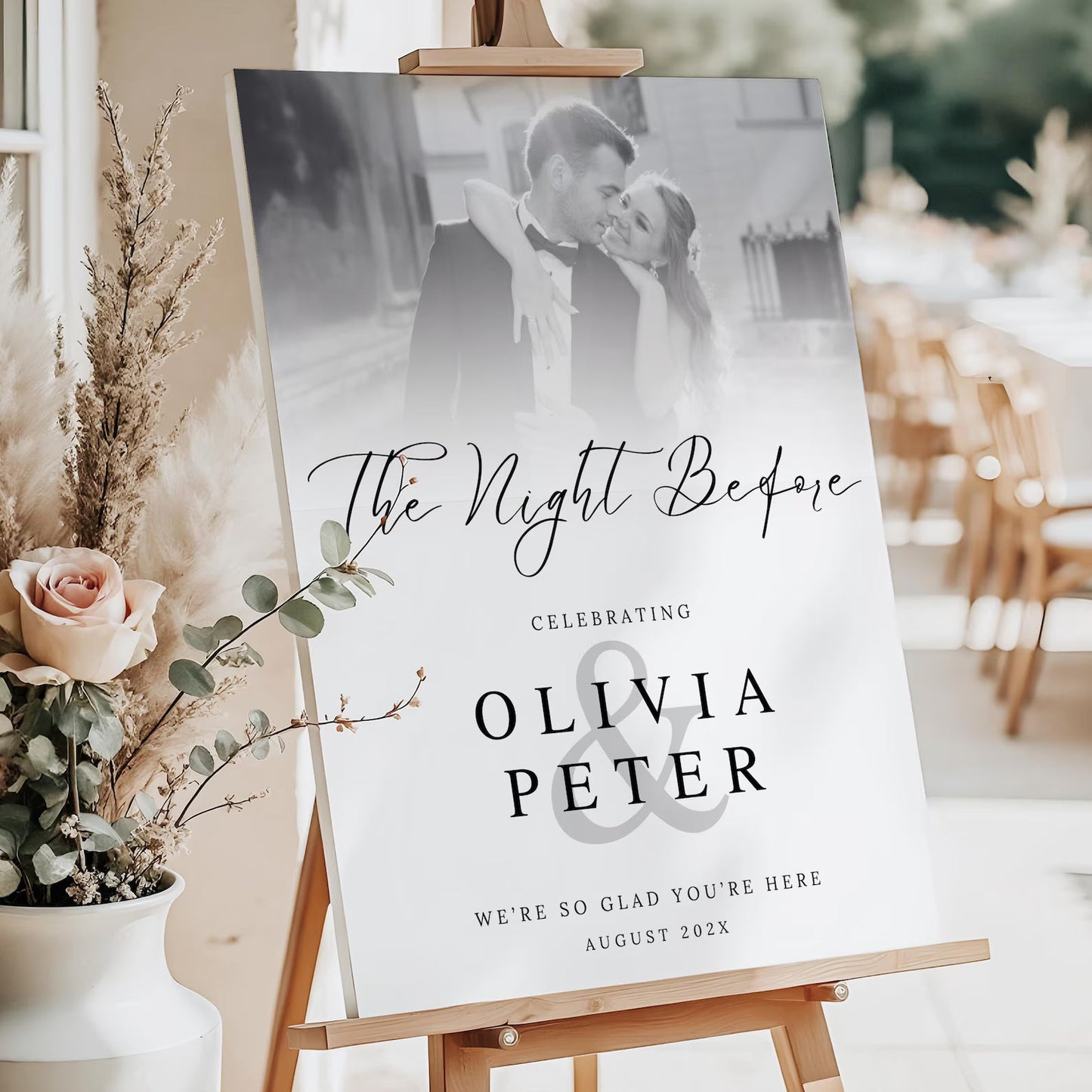 Personalized Wedding Welcome Sign Foam Board | Custom Photo Sign | Engagement Party, Rehearsal Dinner & Wedding Decor