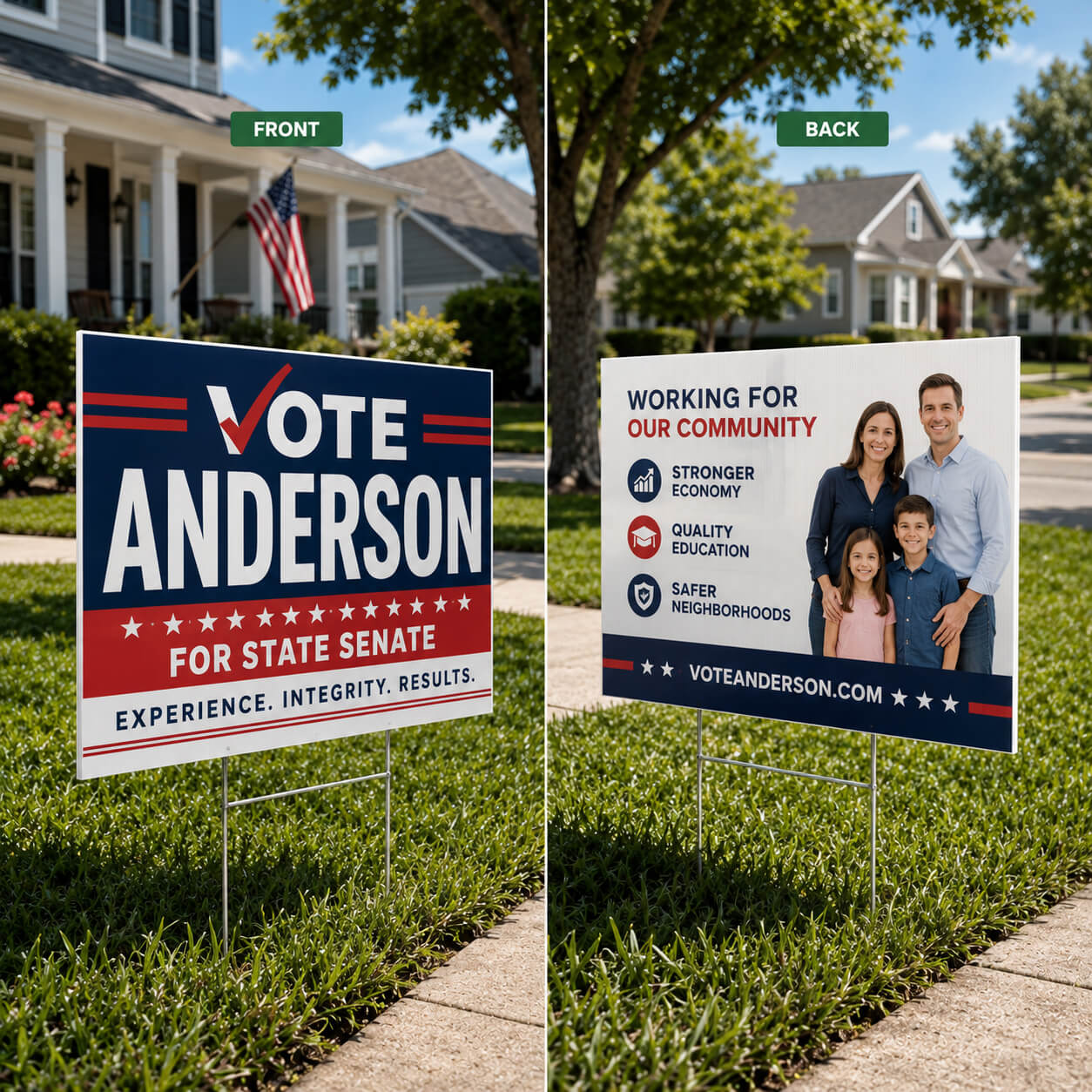 24" x 18" Yard Signs Starter Pack – Coroplast Signs + FREE H-Stakes | Next Day Production