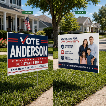 24" x 18" Yard Signs Starter Pack – Coroplast Signs + FREE H-Stakes | Next Day Production