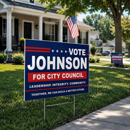 24" x 18" Yard Signs Starter Pack – Coroplast Signs + FREE H-Stakes | Next Day Production