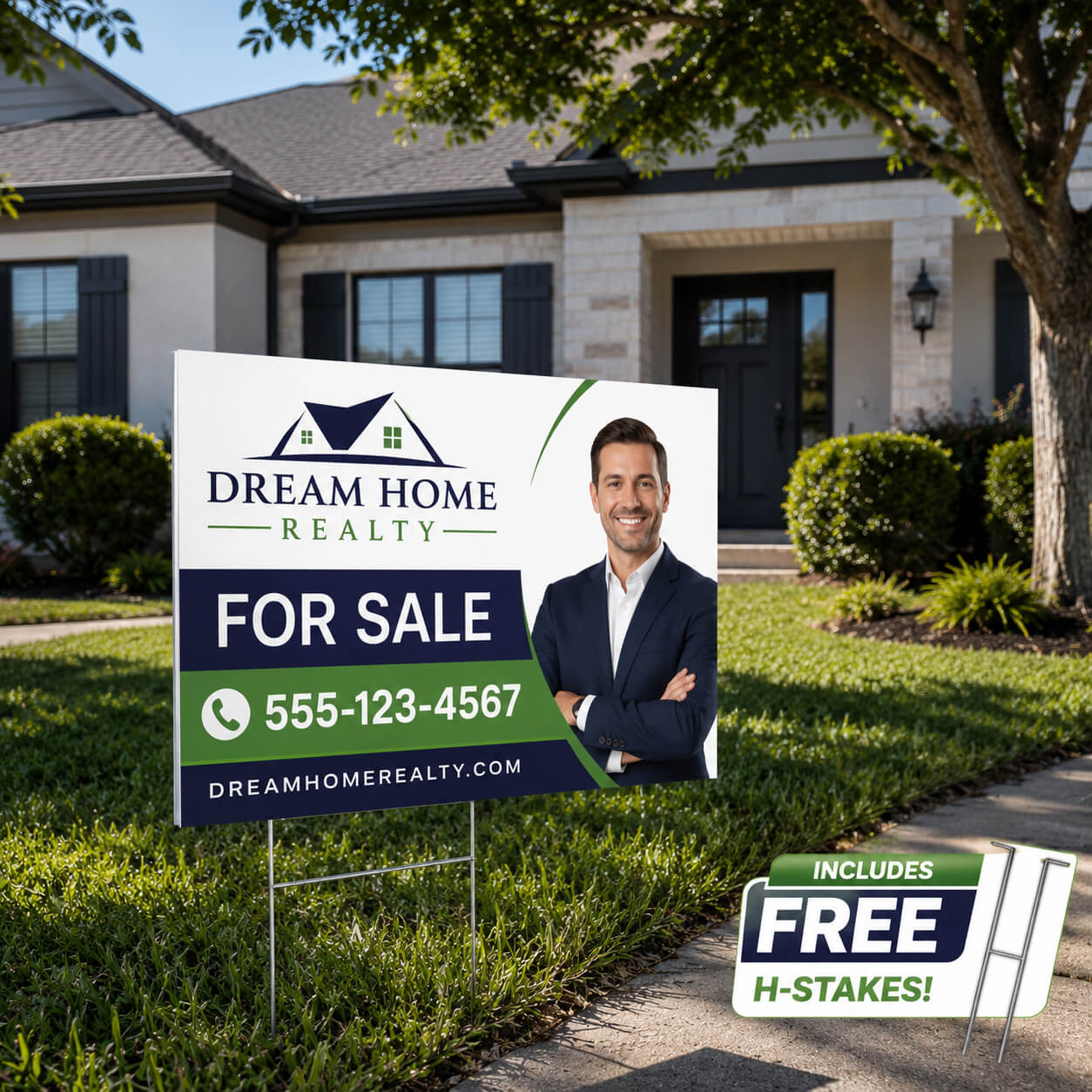 24" x 18" Yard Signs Starter Pack – Coroplast Signs + FREE H-Stakes | Next Day Production
